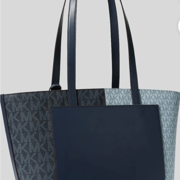 Michael Kors Large Navy Multi Split Tote - Picture 3 of 5